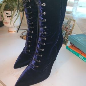 Steven by Steve Madden Velvet lace up boot